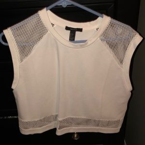Mesh, white crop top